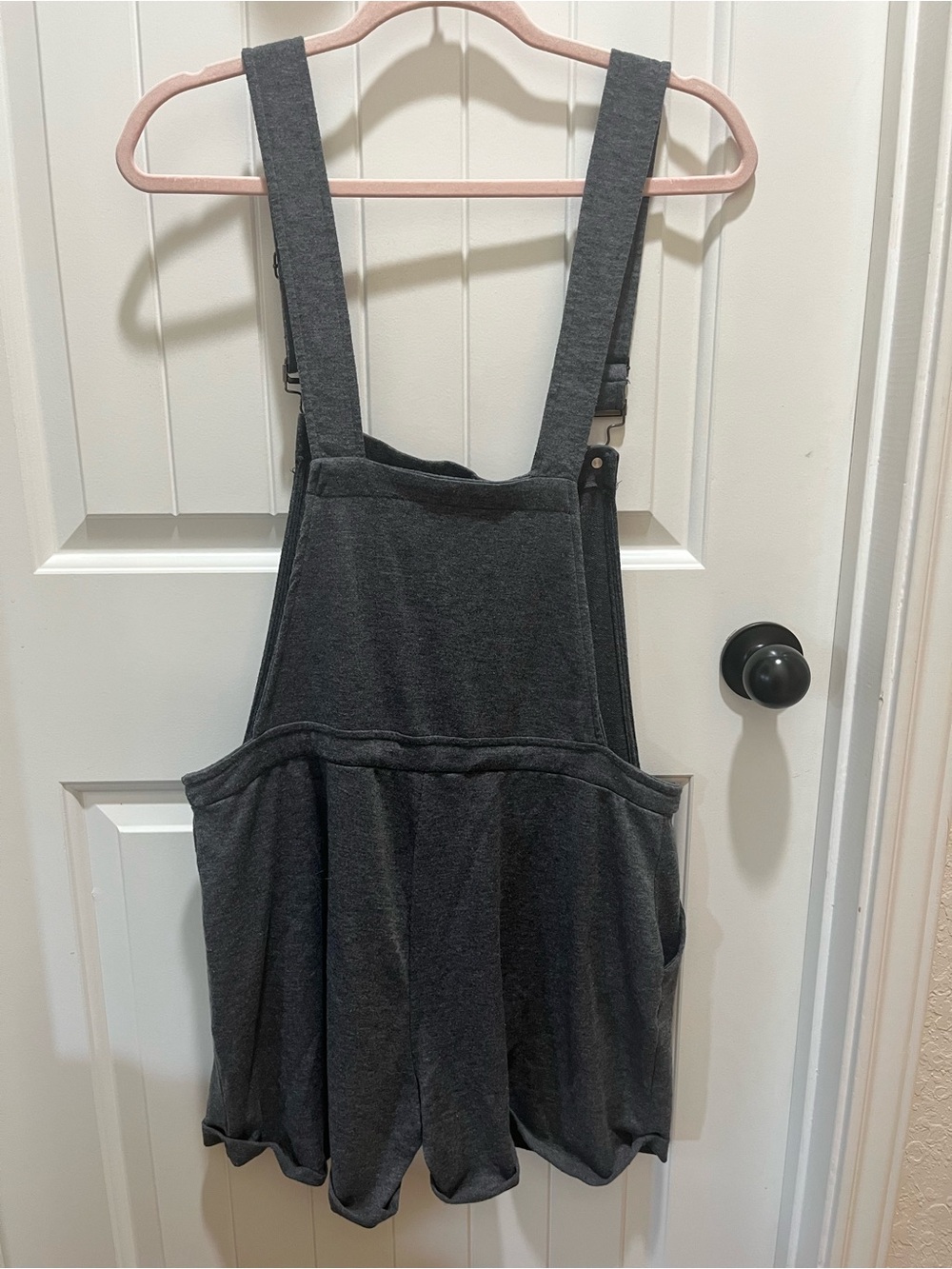 ShoSho Women's Knit Gray Short Overalls Romper - XL - Cozy, Comfy, Lounge - Picture 2 of 12